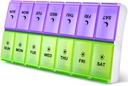 DANIEY Extra Large Pill Organizer 2 gange om dagen, XL Weekly Pill Box, AM PM Pill Case, Pill Container 7 dag, Vitamin Case to gange om dagen