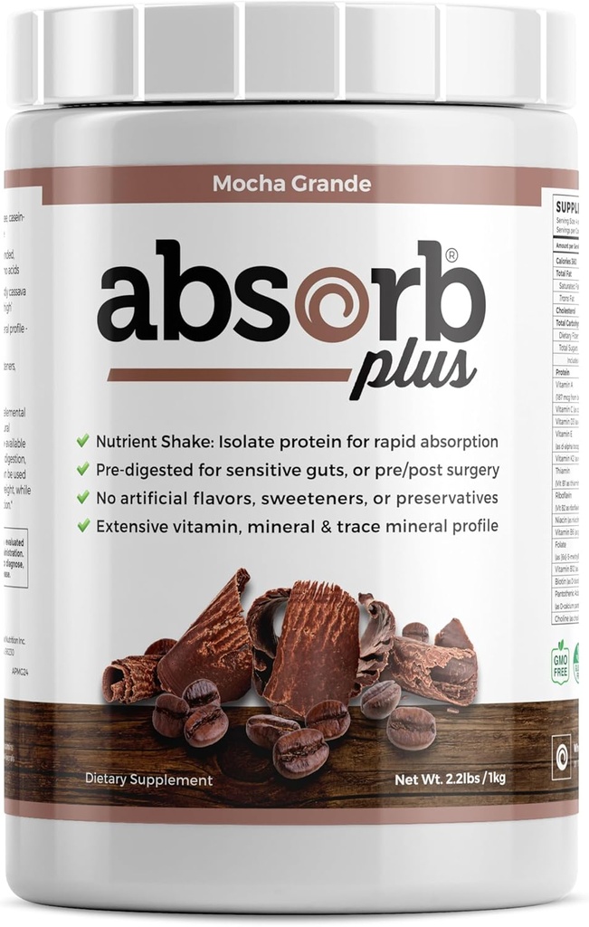 Isolere protein - Kost supplement til forbedret Gut sundhed, Ekstra ernæringsmæssig støtte, Non- GMO, Gluten- fri, Lactose- fri, Casein- fri (2.2 Lbs, Mocha Grande)