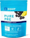 Equip fødevarer Pure Pre All Natural Pre- Workout Powder 124; Green Tea Koffein, Sea Salt, EAA, C-vitamin, B6, B12, L- carnitin, Agnine124; naturligt øger workouts