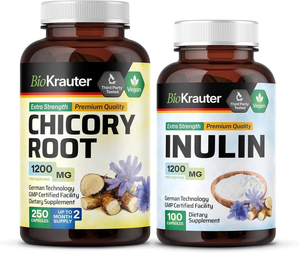 BIO KRAUTER Cikorie Root 250 Kapsler & Inulin 100 Kapsler