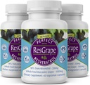 Perfect Supplements - Perfect ResGrape Resveratrol - 60 kapsler - Trans- Resveratrol & Organic Muscadine Grapes - 3 Pack