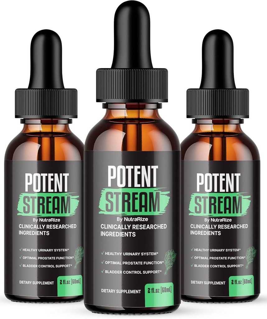 NutraRize (Pack af 3 Potent Stream Drops, Advanced Prostate Supplement - Naturlig støtte til Prostata sundhed, maksimal styrke, Anmeldelser (90 Servere)
