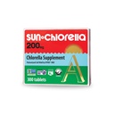 Sun Chlorella 200 mg Green Algae Superfood Supplement - Pulveriseret Cell Wall - Chlorophyll, CGF, Active B12, Iron, Protein - Non- GMO - 300 Tabletter