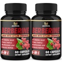 (2 Pakker) Berberine tillæg Plus Ceylon kanel, gurkemeje, Artiskok, Milk Thistle, Black Pepper - 120 Kapsler - 4 Months Supply