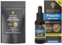 BEE og du Bundle, Bee Pollen Granules, 5oz Bag, med 100% Natural Propolis Extract Drops, Ultra Pure, immunsupporttillæg, Superfood, Antipxidants, Vitamin,