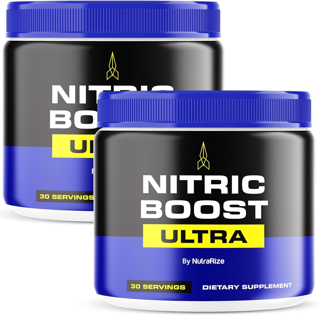 NutraRize (pakke af 2 Nitric Boost Ultra - Premium Daily Powder Blend i en Jar, udformet til at hjælpe med at vedligeholde energi, støtte naturlig cirkulation, og holde dig i gang, officielle anmeldelser (60 Servere)