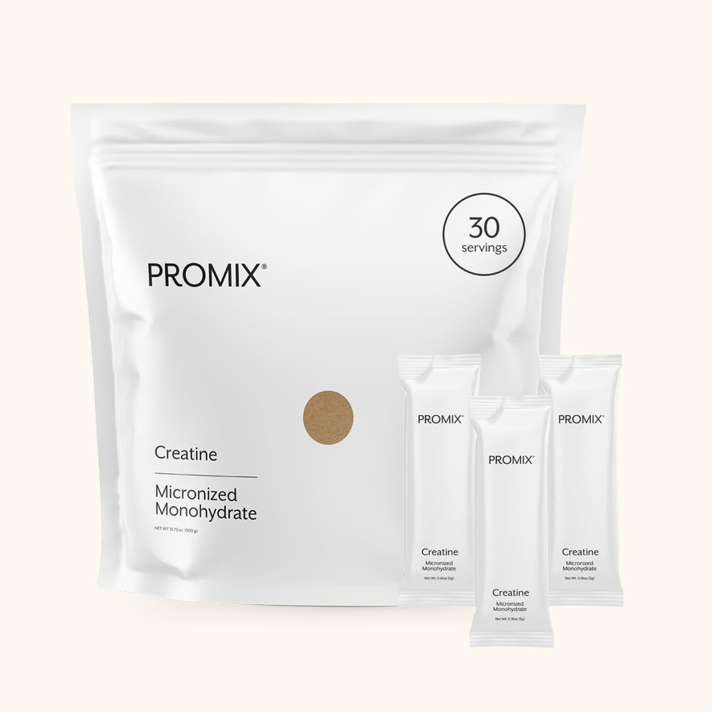 ProMix Nutrition Creatin Monohydrat Rejsepakker, 5g mikroniseret Clean Creatin til mænd og kvinder, Understøtter muskelvækst & Inddrivelse, Vegan - 30 Servere