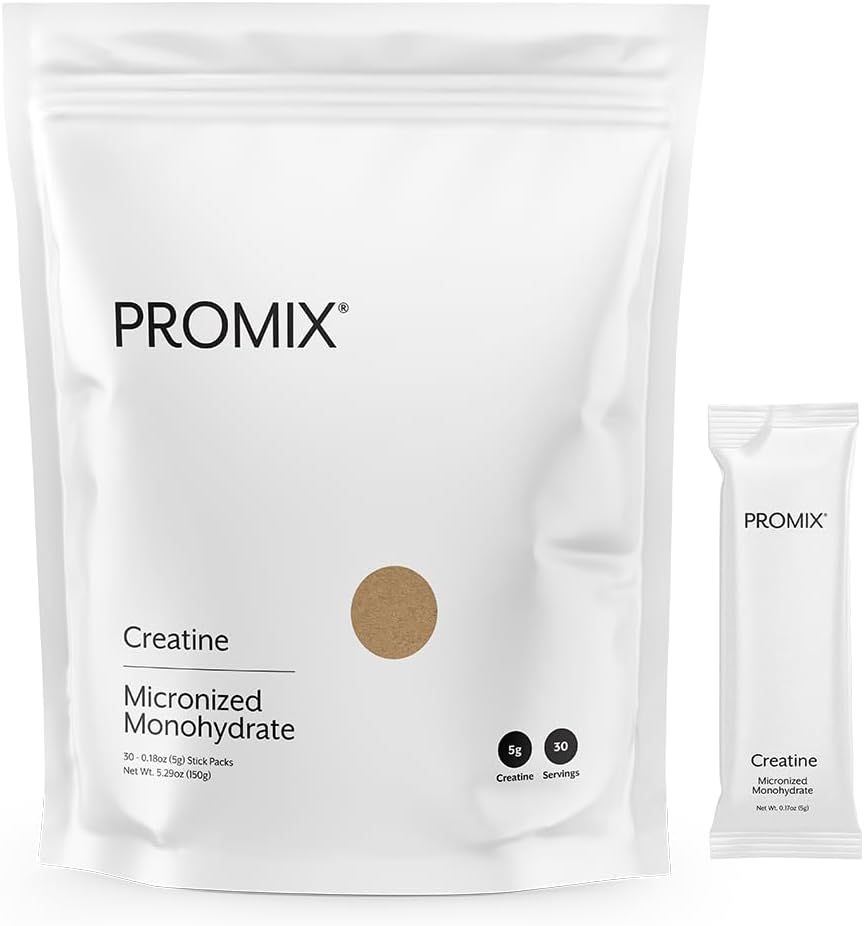 ProMix Nutrition Creatin Monohydrat Rejsepakker, 5g mikroniseret Clean Creatin til mænd og kvinder, Understøtter muskelvækst & Inddrivelse, Vegan - 30 Servere