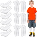 Panitay 6 Set Eczema Arm og Leg Sleeves Scratch Elastisk Arm Sleeves Knee Wrap Eczema Cover for Itch Relief og Wet Therapy (Kid, White)