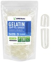 XPRS Nutra størrelse 3 Tomme kapsler - 500 Tomme Tomme Gelatine kapsler - Piller gør det selv Capsule Fyldning - Pure Bovin Pill Gel Caps Fyldelig til Do- It- Yourself vitaminer og kosttilskud