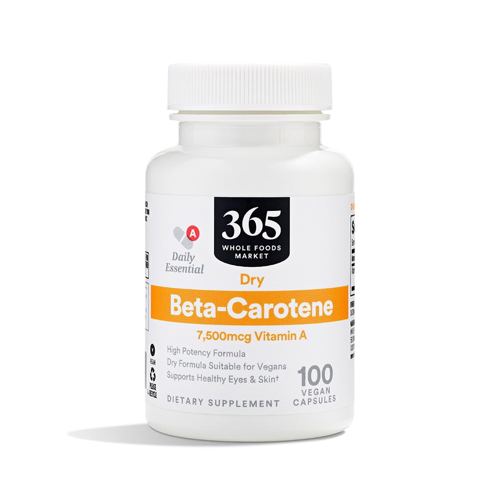 365 af Whole Foods Market, High- Potency Beta- Caroten, 7500mcg Vitamin A, 100 Vegan Kapsler