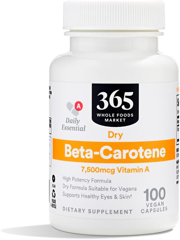 365 af Whole Foods Market, High- Potency Beta- Caroten, 7500mcg Vitamin A, 100 Vegan Kapsler