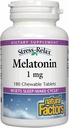 Stress- Relax Melatonin 1 mg af naturlige faktorer, Natural Sleep Aid, Nulstiller Sleep- Wake Cycle, 180 tyggetabletter (180 portioner), Pebermynte Flavor