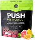 SFH Push Pre- Workout Powder (Fruit Punch) BCAA for Muscle Repair Memory 124; Elektrolyte Memory 124; Non- Dairy, Ingen kunstige smagsstoffer, farver, sukker, soja, gluten, eller GMO 'er (Bag)