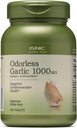 GNC Herbal Plus Odorless Hvidløg 1000mg tillæg, Vegetarisk, Understøtter hjerte-kar-sundhed, 100 Servere