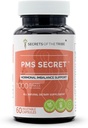 PMS Secret 60 Capsules, 1000 mg, Black Cohosh, Cramp, Vitex, Valerian, Mælkebøtte, Kamille, St. John 's Wort. Støtte til Hormonal Imbalance (60 kapsler)