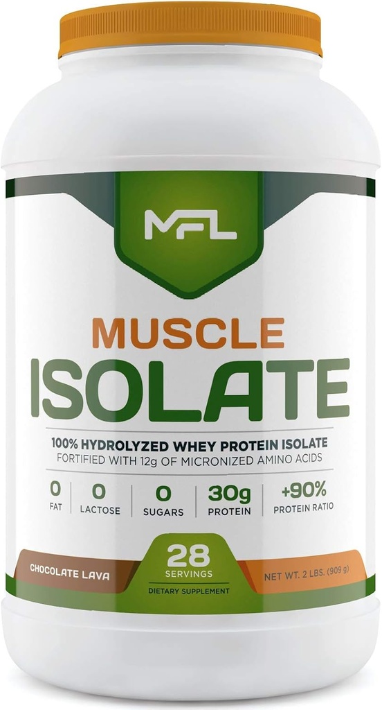 MFL 100% Isolate Protein l 30g Protein l 12g Aminosyrer l Keto Friendly l Low Carbs l 2 lbs. (Chocolate Lava)