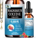 Magnesium oxide 500 mg, flydende Magnesium supplement til søvn, nerve, hjerte sundhed, muskel & stress Relief, høj absorption Magnesium oxide flydende dråber til voksne & børn, gluten fri, ikke GMO, Vegan