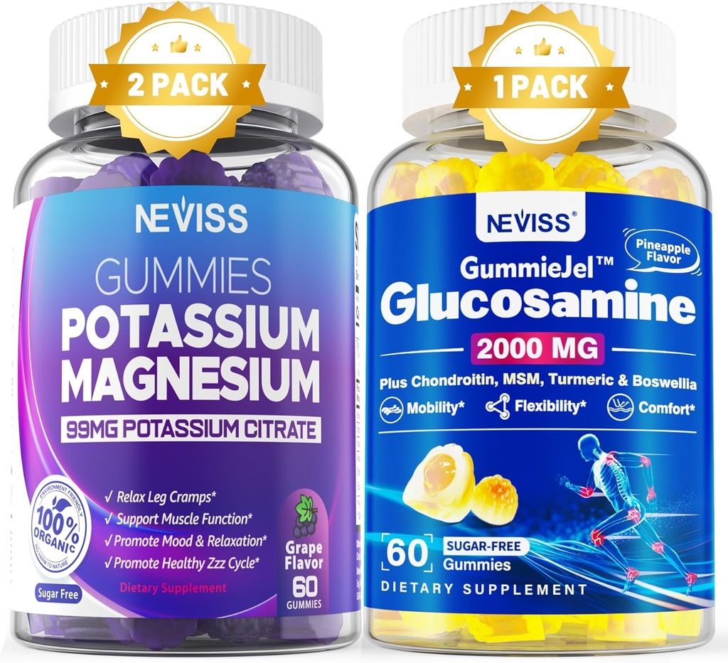 2Pack Kalium Magnesium Gummies + 1Pack Glucosamin Filled Gummies