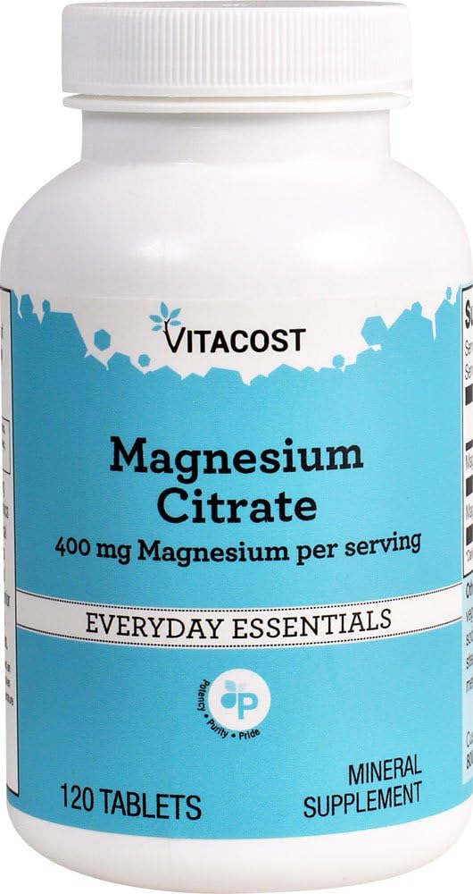 Vitacost Magnesium Citrate - 400 mg per servering - 120 tabletter