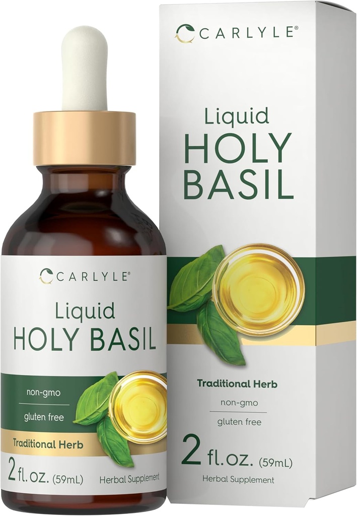 Carlyle Holy Basil Tincture ekskl. 124; 2 Fl Oz ekskl. 124; Liquid Extract Supplement Supplement 124; Tulsi Leaf ekskl. 124; Vegetarisk Drops: 124; Non- GMO, Gluten Free