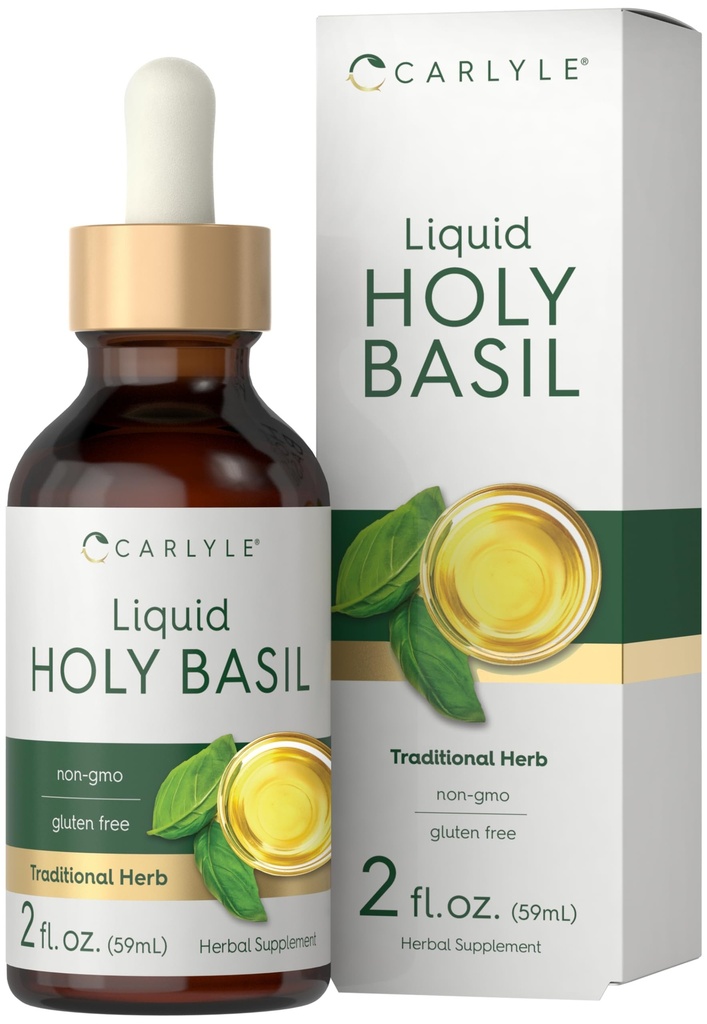 Carlyle Holy Basil Tincture ekskl. 124; 2 Fl Oz ekskl. 124; Liquid Extract Supplement Supplement 124; Tulsi Leaf ekskl. 124; Vegetarisk Drops: 124; Non- GMO, Gluten Free