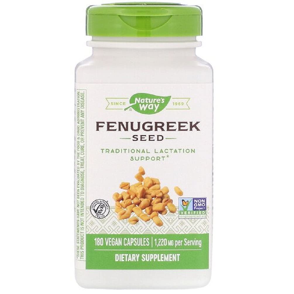Natures Way Fenugreek Seed Capsule, 610 Mg - 180 pr. pakning - 3 pakker pr. kasse.