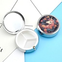 Pill Box Cartoon Horse med blomster Pill Case 3 Segment Pill Organizer Portable Round Pillbox Medicine Organizer Pill Container Holder til at holde Vitamin Medicin Fish Oil og kosttilskud