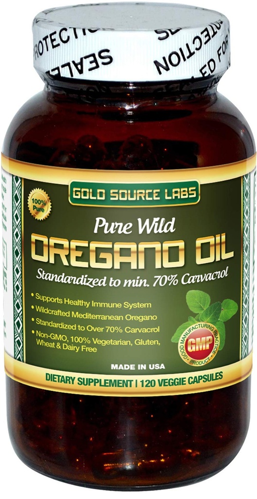 Wild Oregano Oil Capsules - 120 Liquid Veggie Softels - Pure Standardized Wild Oregano Leaf Extract tilbyder 70% Carvacrol (32 mg) for immunsystemet sundhed - Ikke GMO, Vegan, Gluten Free