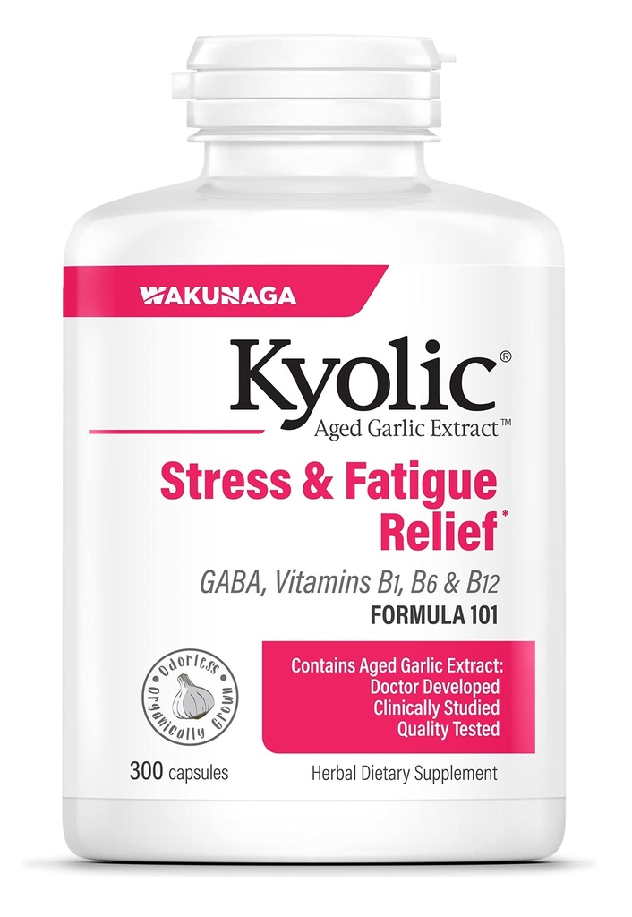 Kyolsk aged hvidløg Extract Formel 101, Stress og Træthed Relief, 300 kapsler.