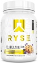RYSE Loaded Protein Powder - Blåbær Muffin - 25g Whey Protein Isolere & Koncentrat med Prebiotic Fiber & MCTs - Lav Carb, Lavsukker, Digitalt-Friendly - 20 Servering / 1,5 LB Tub