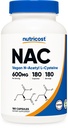 Nutricost N- Acetyl L- Cystein (NAC) 600 mg, 180 kapsler - Non- GMO, Gluten Free