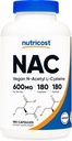Nutricost N- Acetyl L- Cystein (NAC) 600 mg, 180 kapsler - Non- GMO, Gluten Free