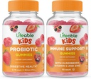 Lifeable Probiotic 2 Millioner CFU Kids + immunsupport Kids, Gummies Bundle - Great Tasting, Vitamin Supplement, Gluten Free, GMO fri, Chewable Gummy