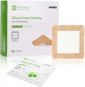 NeuHeils Silicone Adhesive Skum Dressing med Gentle Border 4 "x4" for Bed Sore Leg Ulcer 10 Pack, Høj Absorbency Vandtæt Silicone Sår Bandage