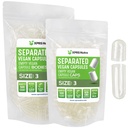 XPRS Nutra Vegan Størrelse 3 Separated Capsules - 500 Grev Premium Tomme Caps Separeret i sække - Clear Tomme Kapsler - Piller til selv supplement påfyldning