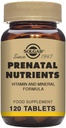 Solgar Prenatal Nutrients - 120 tabletter - Multivitamin & Mineral Formel til gravide og ammende kvinder - Vegan, Kosher & Gluten Gratis - 30 Servering