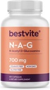 BESTVITE N- Acetylglucosamin (N- A- G) 700mg (120 kapsler) - Ingen stearater - Non GMO - Gluten Free