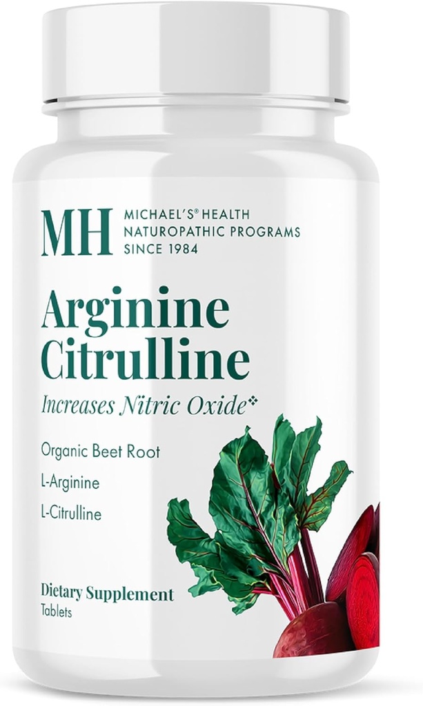 MICHAEL 'S Sundhed Naturopatiske Programmer Arginin Citrullin - 90 tabletter - Øger nitrogenoxid - med Organic Beet Root - 30 Serveringer