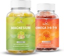 BeLive Magnesium GLycinate & Omega 3- 6- 7- 9 Bundle til afslapning, søvn, hjerne, hjerte & Inmune System Support
