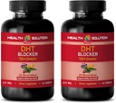 Hårvækst Hår Vitaminer uden biotin - DHT Blocker Hårkompleks - for mænd og kvinder - Støtte sund hårvækst - Saw Palmetto ekstrakt kapsler - 2 flasker 120 overtrukne tabletter