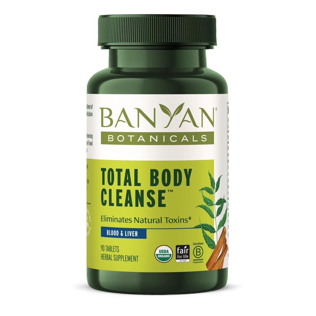 Banyan Botanicals Total Body Cleanse - Organic Cleanse Supplement med Amla & Manjistha - Understøtter sund fordøjelse, Detox, & Natural Cleansing * - 90 tabletter - Ikke GMO bæredygtigt sourced Vegan