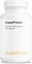 Supersmart SuperFolate 400mcg / 4g per dag (Patenteret & Biotilgængelig) - Quatrefolisk 5- MTHF supplement - Active Folate Vitamin B9 Mg124; Non- GMO & Gluten Free - 120 tabletter