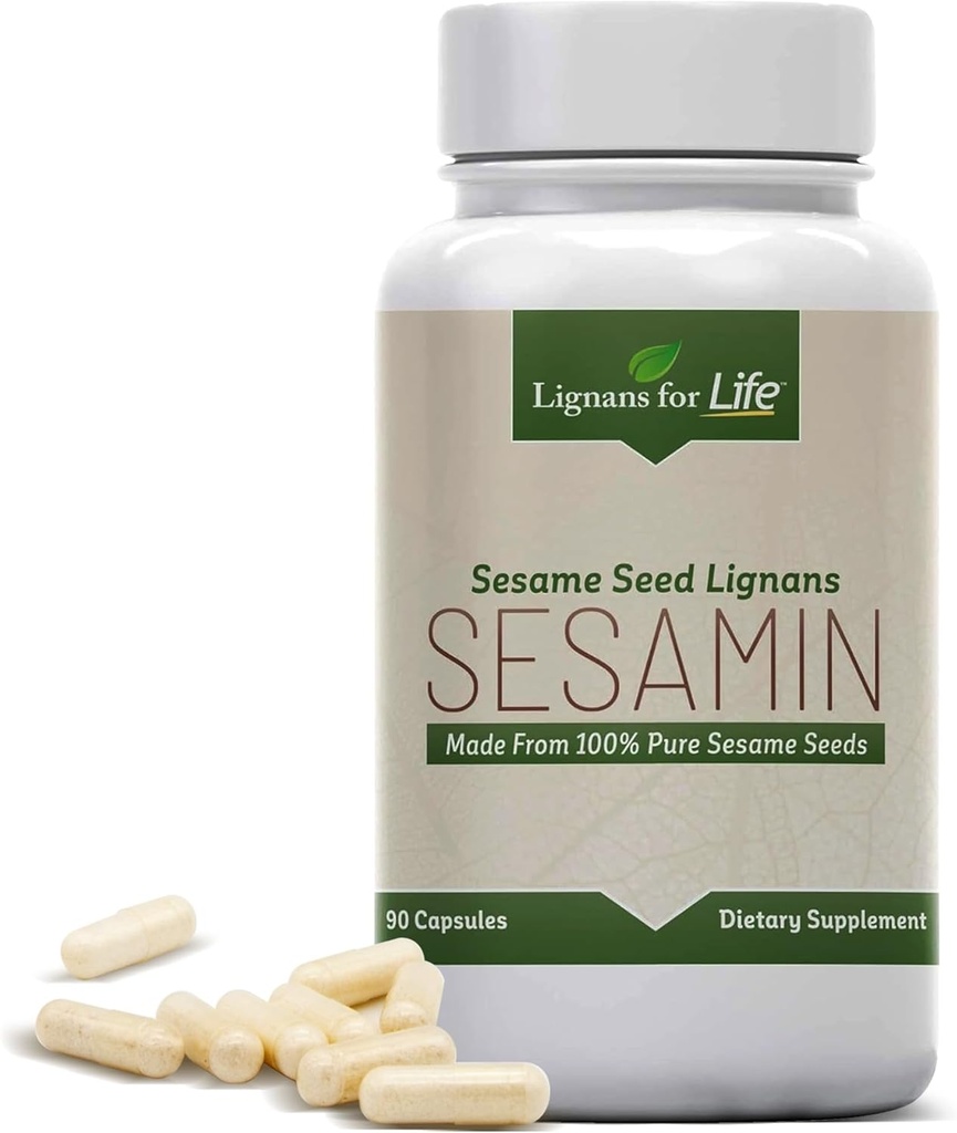Lignans For Life Sesame Extract - 540 mg with 81 mg Sesamin and 27 mg Sesamolin, Liver Health and Immune Support Supplement for Hormone Balance and Overall Wellness in Men and Women, 90 Capsules
