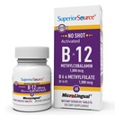 Superior Source No Shot Vitamin B- 12 Methylcobalamin 1000 mcg, B- 6, & Methylfolate 1000 mcg - Understøtter energi, hjerne og hjerte sundhed - Bariatric Friendly - 60 Sublingual Opløsning Tablets
