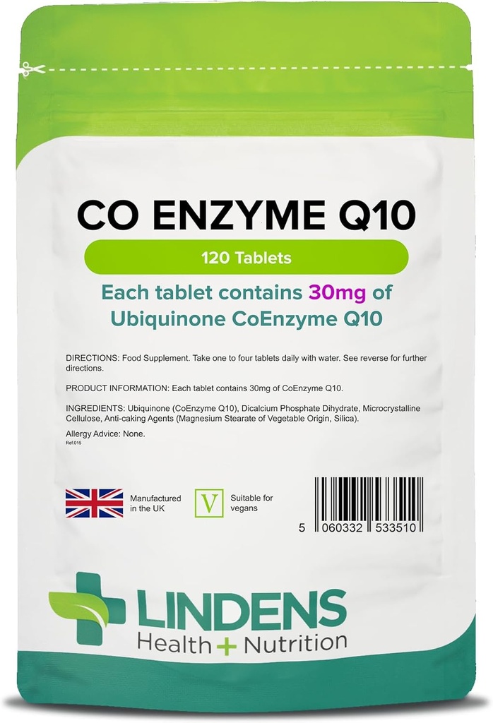 Co Enzyme Q10 30mg (Co- Q10) 120 tabletter af Lindens