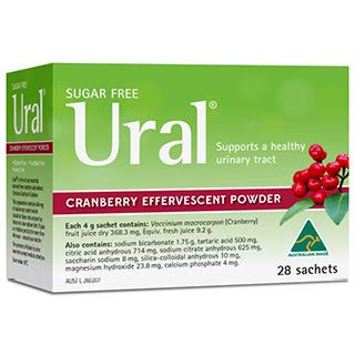 Ural Cranberry Effervescent Powder 4G * 28 Sachets Urinstof Alkalinizer Cystitis Relief