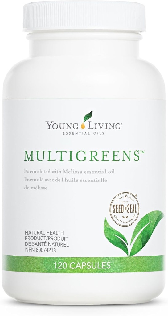 Unge levende flergrønne kapsler - 120 ct essentielle olier - Boost Vitality & Support Glandulær, Nervøs, cirkulære systemer - Urtetilskud med revitaliserende olier