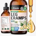BIO KRAUTER Leg Cramps Tinktur med quinin - Ginger & Kamille Flydende Ekstrakter til Leg Cramps - Natural Alkohol & Sukker Free Formel - Vegan Drops 4 Fl.Oz.