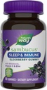 Nature 's Way Sambucus Sleep + immun * Elderberry Gummies, Sleep and immun Support *, Med Melatonin, C-vitamin, L-Theanin, Zink, 50 Gummies (Packaging May Vary)